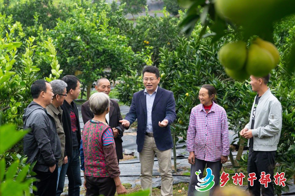 李广磊（中）在果园与村民交流.jpg